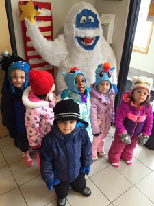 children play outside in cold weather