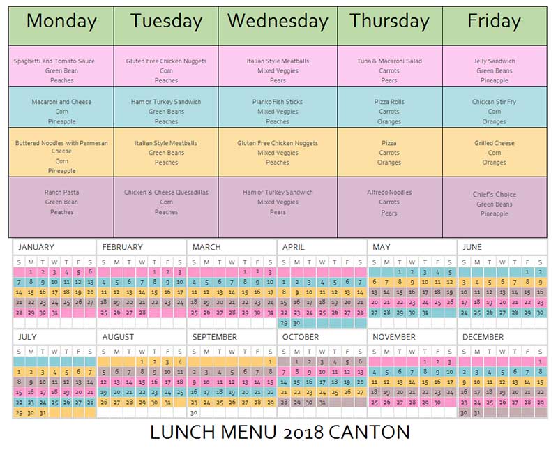 Canton Lunch Menu