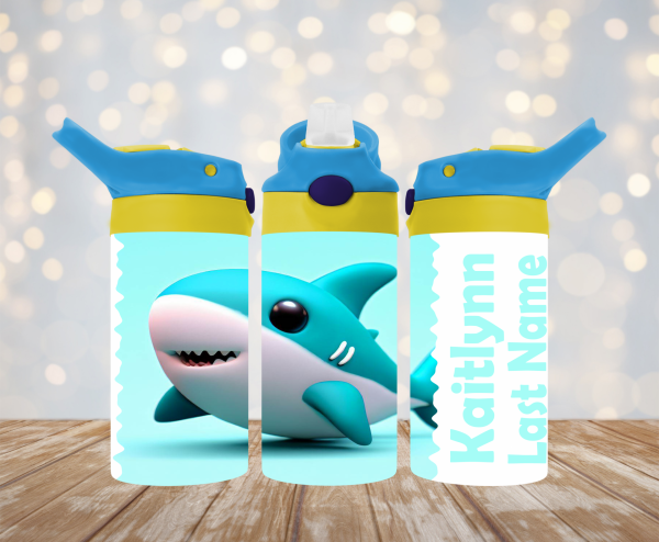 Personalized 12 oz Flip Top Baby Shark Double Walled Kid's Tumbler