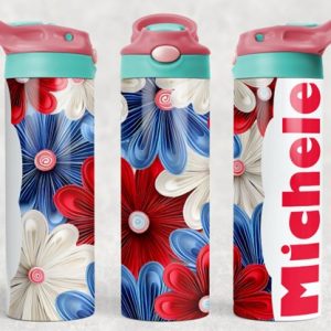 Patriotic Flowers Double Walled Tumbler