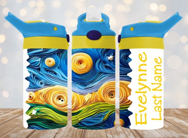 Personalized 12 oz Flip Top Land Sea & Sky Double Walled Kid's Tumbler