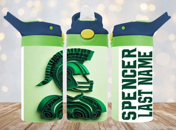 Personalized 12 oz Flip Top MSU Double Walled Kid's Tumbler