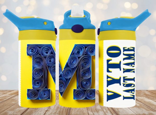 Personalized 12 oz Flip Top U of M Double Walled Kid's Tumbler