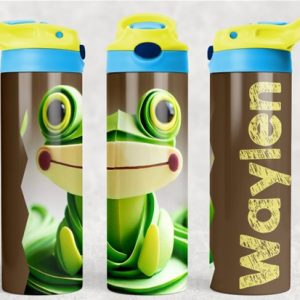 Personalized 20 oz Flip Top Happy Frog Double Walled Tumbler