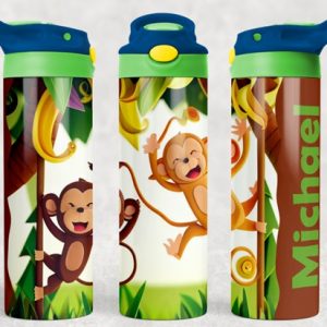 Personalized 20 oz Flip Top Silly Monkies Double Walled Tumbler
