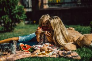 spring picnic with kids