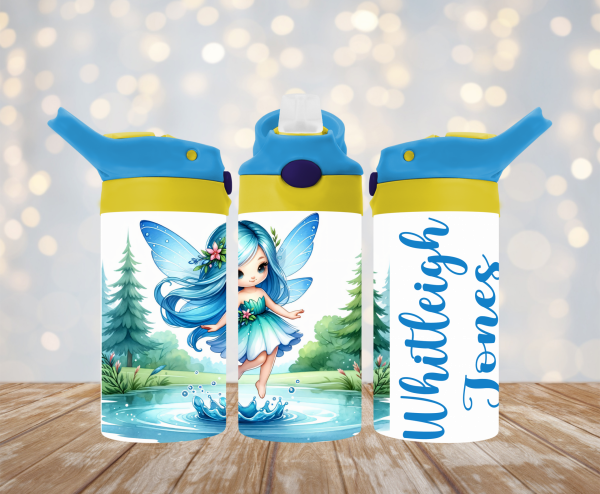 Personalized 12 oz Flip Top Blue Fairy Double Walled Kid's Tumbler